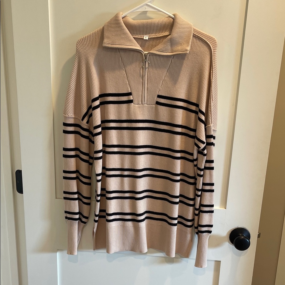 Striped Beige Sweater for Women